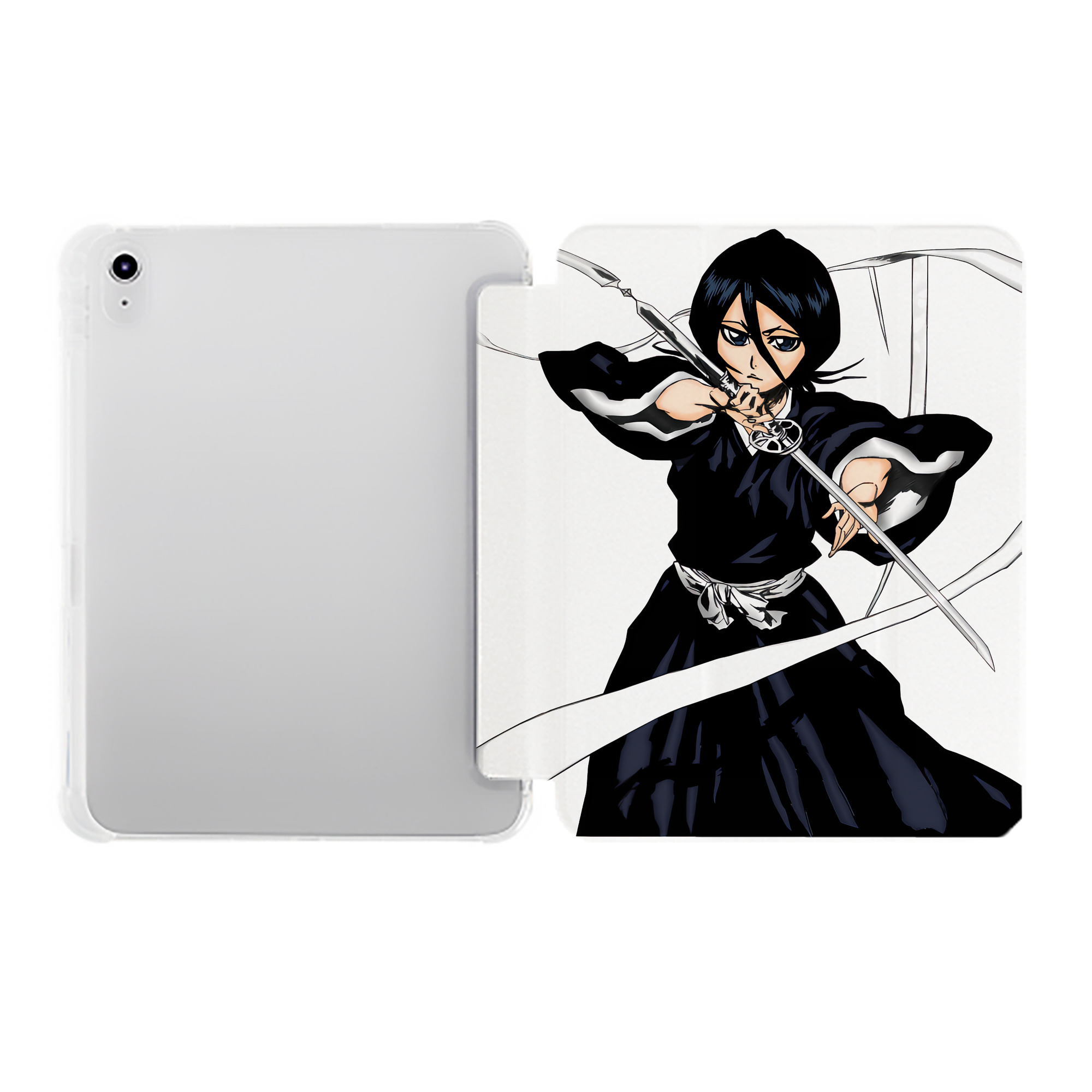 （画像用） ブリーチ 朽木ルキア BLEACH Kuchiki Rukia IPad ケース ペン収納付き 三つ折りスタンド PUレザー×シリコン 対応機種9.5/10.5/10.9インチ